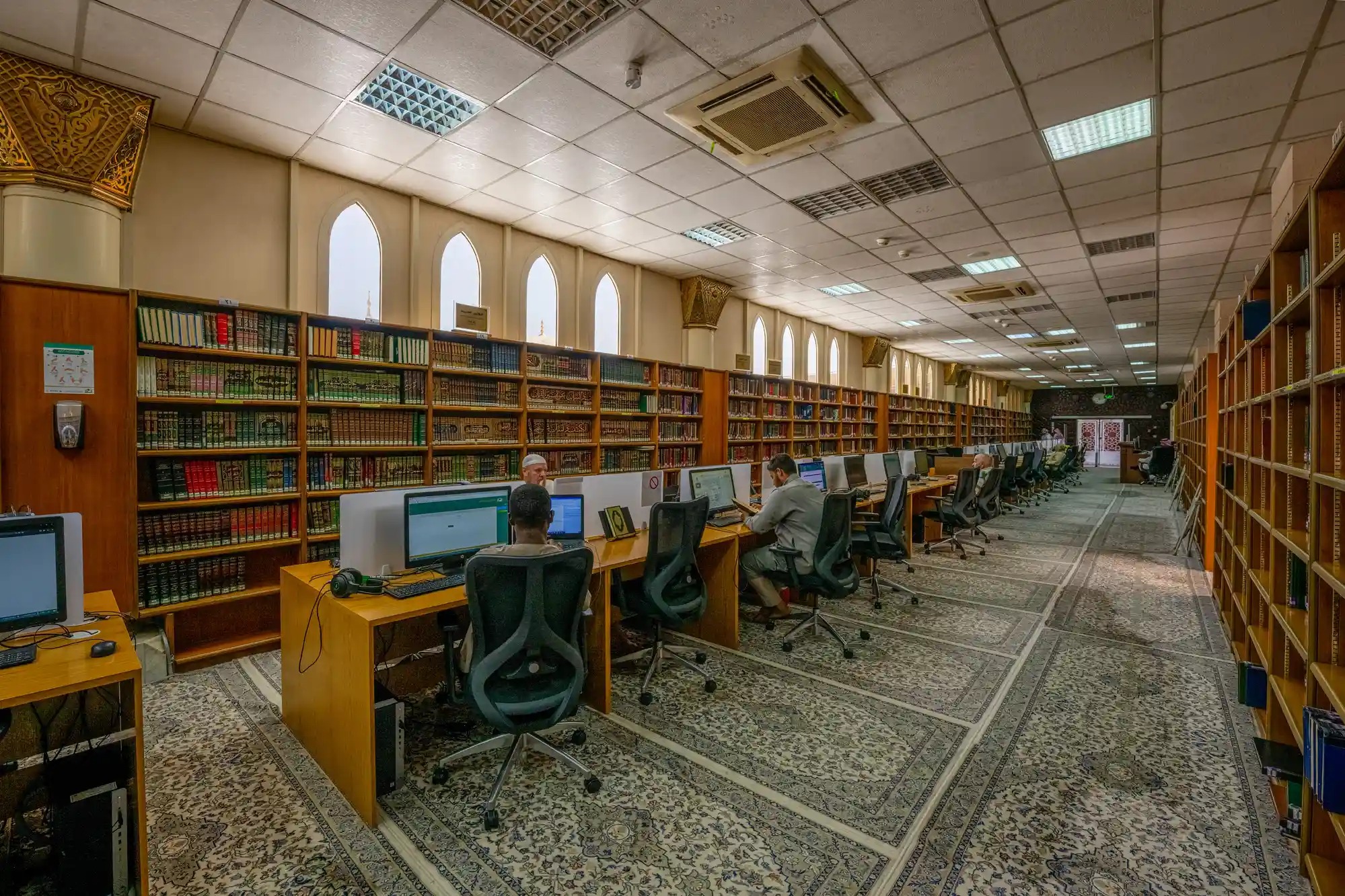 Reading desks at the library